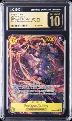 2024 ONE PIECE 500 YEARS IN THE FUTURE #OP07-119 PORTGAS D. ACE CGC 10 PRISTINE - Image 1