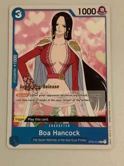 One Piece Boa Hancock ST03-013 Super Pre-Release Stamp - Image 1