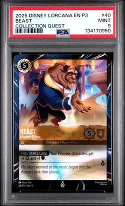 2025 DISNEY LORCANA EN P3-PROMO COLLECTION QUEST BEAST GRACIOUS PRINCE PSA 9 - Image 1