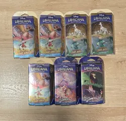 Disney Lorcana TCG Starter Deck Into the Inklands & Shimmering Skies Lot 7 Total - Image 1