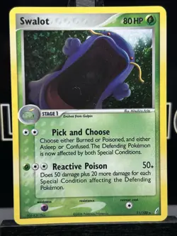 Swalot 11/100 Holo Rare EX Crystal Guardians Pokemon Card 2006 LP - Image 3