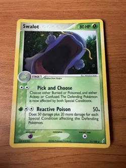 Swalot 11/100 EX Crystal Guardians Pokemon Card Holo Foil Rare - Image 1