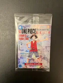 🏀One Piece Monkey.D.Luffy College Basketball US VOYAGE Promo Card *SEALED* - Image 1