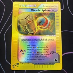 Pokemon TCG Miracle Sphere Alpha Card Skyridge 129/144 Reverse Holo Uncommon - Image 1