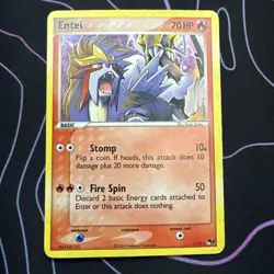 Entei 1/17 Pop Series 2 Pokemon Card Holo Foil Rare MP Condition - Image 1