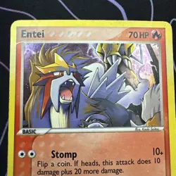Entei 1/17 Pop Series 2 Pokemon Card Holo Foil Rare MP Condition - Image 3