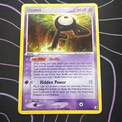 Pokemon TCG Unown F/28 EX Unseen Forces 2005 Holo Rare Card LP - Image 1