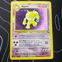 Pokemon TCG Hypno Fossil Holo Unlimited Rare Card 8/62 LP Condition - Image 1