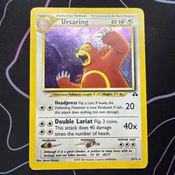 Pokemon TCG Ursaring Neo Discovery Holo Rare Card 15/75 Unlimited MP - Image 1