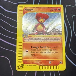 Pokemon TCG Magby Expedition Base Set Holo Card 17/165 HP See Pics - Image 1