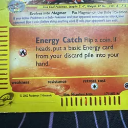 Pokemon TCG Magby Expedition Base Set Holo Card 17/165 HP See Pics - Image 3