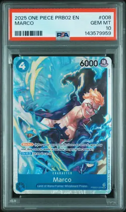 2025 ONE PIECE PRB02-PREMIUM BOOSTER ONE PIECE CARD THE BEST VOL.2 MARCO PSA 10 - Image 1