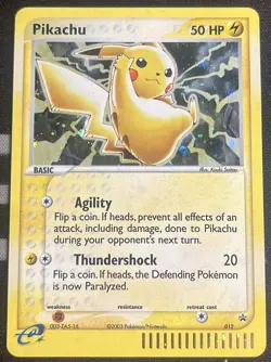 2003 Card PIKACHU 12 PROMO BLACK STAR HOLO POKEMON RAW - Image 1