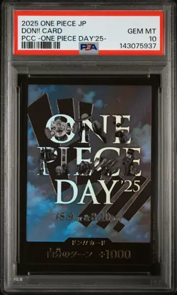 2025 ONE PIECE JPN PREMIUM CARD COLLECTION ONE PIECE DAY'25- DON!! CARD PSA 10 - Image 1