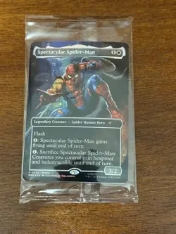 Marvel Legends Magic the Gathering Battle Damaged Spiderman exclusive card NEW! - Image 1