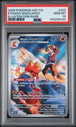 2026 POKEMON ASC EN-ASCENDED HEROES ILLUSTRATION RARE ETHAN'S MAGCARGO PSA 10 - Image 1