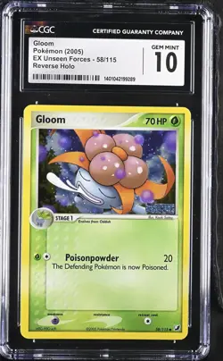 2005 Pokemon EX Unseen Forces Gloom #58/115 Reverse Holo CGC 10 - Image 1
