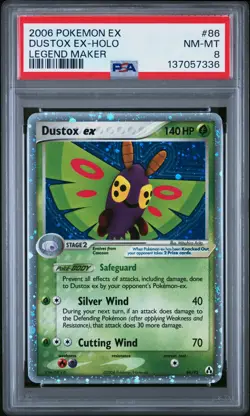 2006 POKEMON EX LEGEND MAKER #86 DUSTOX EX-HOLO PSA 8 - Image 1