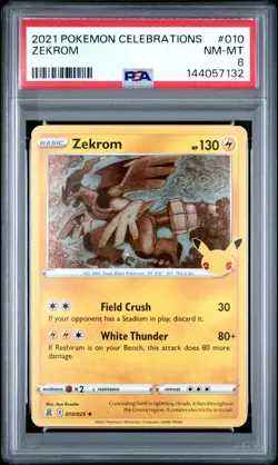 2021 POKEMON CELEBRATIONS #010 ZEKROM PSA 8 - Image 1