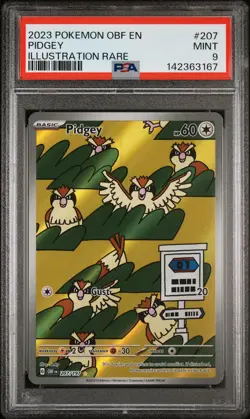 2023 POKEMON OBF EN-OBSIDIAN FLAMES ILLUSTRATION RARE #207 PIDGEY PSA 9 - Image 1