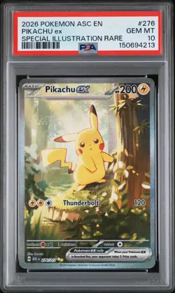 2026 POKEMON ASCENDED HEROES SPECIAL ILLUSTRATION RARE #276 PIKACHU EX PSA 10 - Image 1