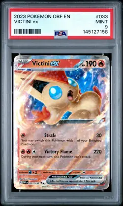 2023 POKEMON OBF EN-OBSIDIAN FLAMES #033 VICTINI EX PSA 9 - Image 1