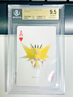 1998 Pokemon Zapdos- Blue 3D Poker Deck Playing Cards- Japanese- BGS 9.5 - Image 1
