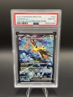2023 Pokemon Mew en Zapdos EX Special Illustration Rare PSA 8 - Image 1