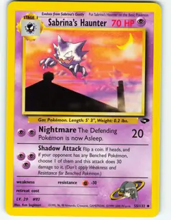 Sabrina's Haunter - 55/132 Gym Challenge - Pokemon TCG - 2000 - Image 1