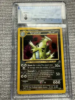 TYRANITAR Neo Discovery Holo Rare #12 CGC 8 Vintage Pokemon - Image 1