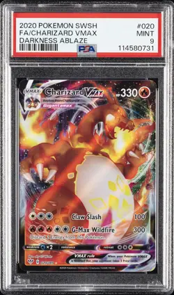 2020 POKEMON SWORD & SHIELD DARKNESS ABLAZE #020 FULL ART/CHARIZARD VMAX PSA 9 - Image 1