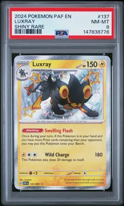 2024 POKEMON PAF EN-PALDEAN FATES SHINY RARE #137 LUXRAY PSA 8 - Image 1