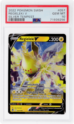 2022 Pokemon Sword and Shield Silver Tempest Regieleki V #57 PSA 10 - Image 1