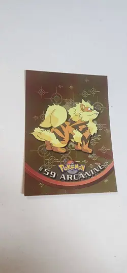 2000 Pokemon Topps Chrome Arcanine #59 Series 1 Foil black logo - Image 2