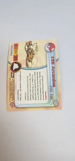 2000 Pokemon Topps Chrome Arcanine #59 Series 1 Foil black logo - Image 3