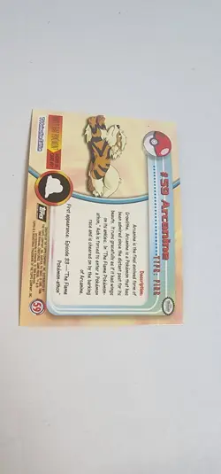 2000 Pokemon Topps Chrome Arcanine #59 Series 1 Foil black logo - Image 4