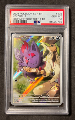 PSA 10 GEM MINT N's Zorua Promo Journey Together ETB #189 Pokemon Card TCG - Image 1