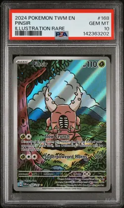 2024 POKEMON TWM EN-TWILIGHT MASQUERADE ILLUSTRATION RARE #168 PINSIR PSA 10 - Image 1