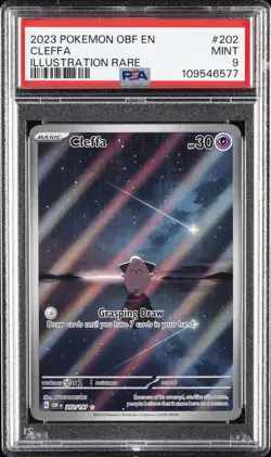 2023 POKEMON OBF EN-OBSIDIAN FLAMES ILLUSTRATION RARE #202 CLEFFA PSA 9 - Image 1