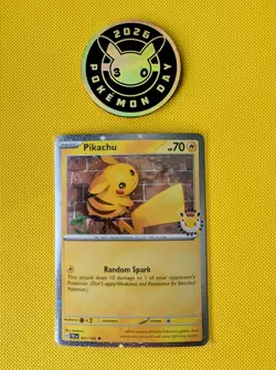 Pikachu PROMO STAMPED 30TH ANNIVERSARY 2026 POKEMON DAY + COIN Cosmos 051/162 - Image 1