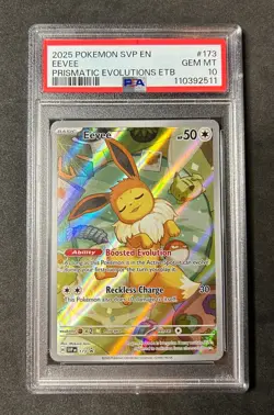 PSA 10 GEM MINT Eevee Promo Prismatic Evolutions #173 Pokemon Card TCG - Image 1