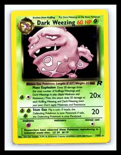 💥 DARK WEEZING Rare HOLO # 14/82 | TEAM ROCKET SET | Pokemon TCG 2000 Vintage - Image 1
