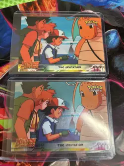1999 Topps Pokemon Mewtwo Strikes Back #13 The Invitation Regular and Holo Foil - Image 1