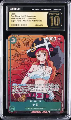 2022 ONE PIECE JAPANESE PARAMOUNT WAR #OP02-036 NAMI CGC 10 PRISTINE - Image 1