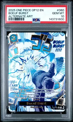 2025 ONE PIECE OP12-LEGACY OF THE MASTER ALTERNATE ART #060 BOEUF BURST PSA 10 - Image 1