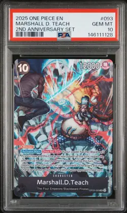 2025 ONE PIECE ENGLISH VERSION 2ND ANNIVERSARY SET #093 MARSHALL D. TEACH PSA 10 - Image 1