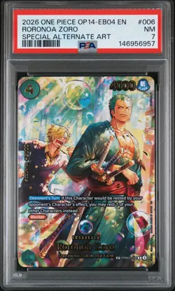 2026 ONE PIECE THE AZURE SEA'S SEVEN SPECIAL ALT ART #006 RORONOA ZORO PSA 7 - Image 1