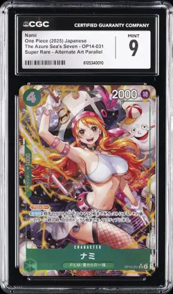 2025 ONE PIECE JAPANESE THE AZURE SEA'S SEVEN #OP14-031 NAMI CGC 9 - Image 1