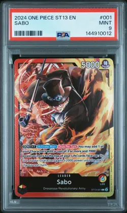 2024 ONE PIECE ULTRA DECK ST13-THE THREE BROTHERS #001 SABO PSA 9 - Image 1