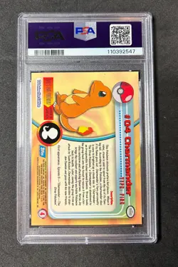PSA 10 GEM MINT Charmander 1999 TOPPS TV #4 Pokemon Card TCG - Image 2